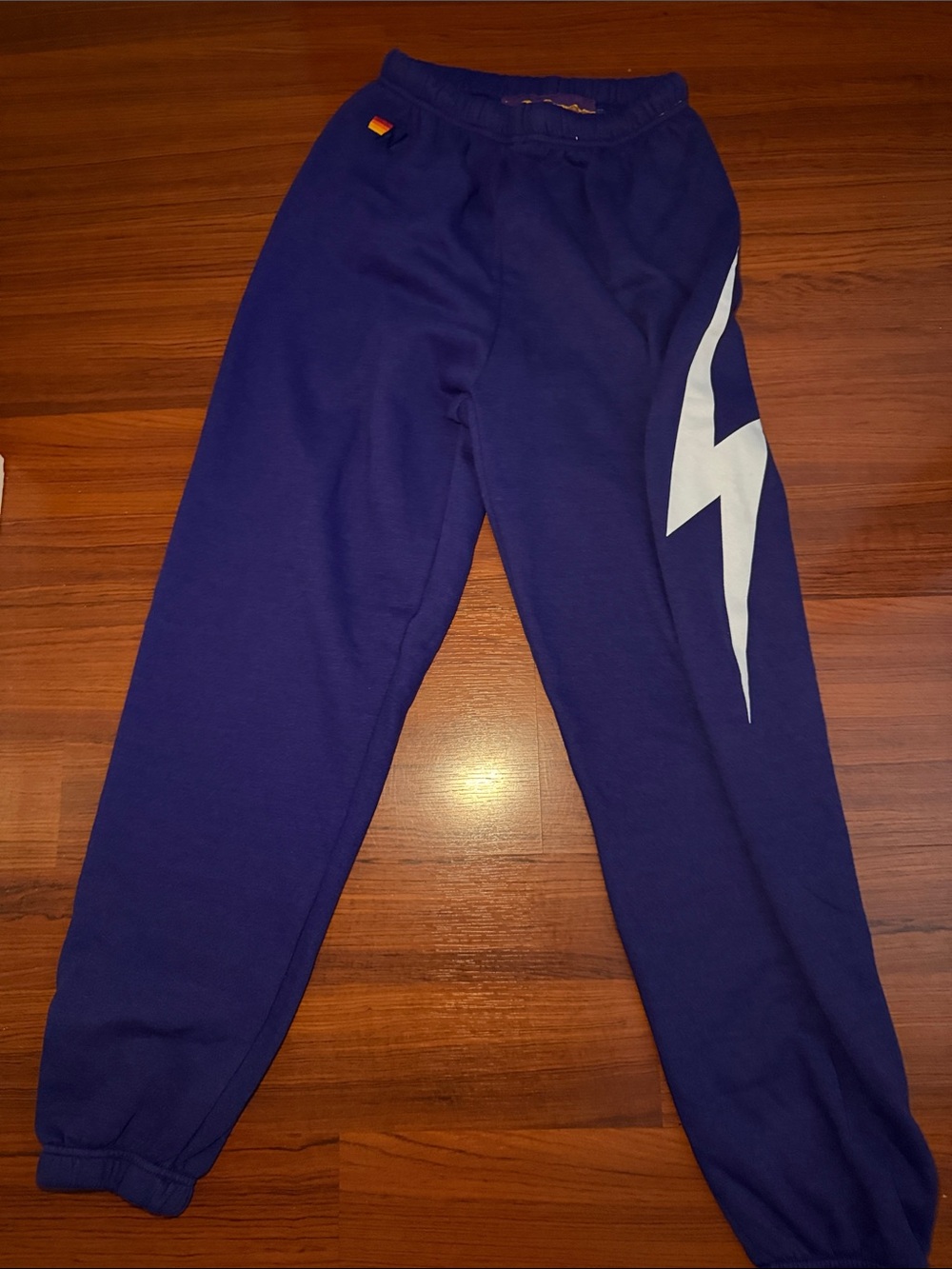 Aviator Nation Purple Lightning Bolt Track Joggers